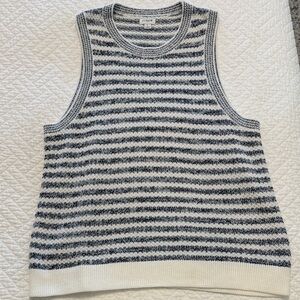 J. Crew Navy & White Striped Knit Tank